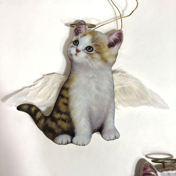 3 Purrfect Little Angels Kitten Ornaments Misty Fluffy Cat Bradford Editions - Picture 4 of 9